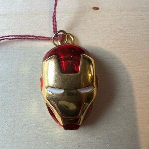 Marvel iron man character charm decorative key gold and ruby coloured bling